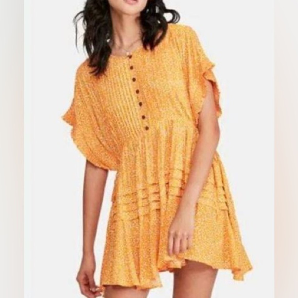 COPY - Free People One Fine Day Gold Mini Dress Size Small
